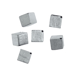 1905632062 Dice cross drilled 6mm, silver matt (6 pcs./VU) | gems, healing stones & jewelry