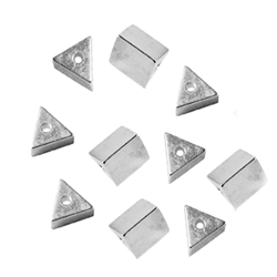 1905636031 Triangle drilled lengthwise 3mm, silver (10 pcs./unit) | Marco Schreier