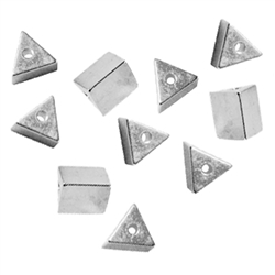 1905636041 Triangle drilled lengthwise 4mm, silver (10 pcs./unit) | Marco Schreier