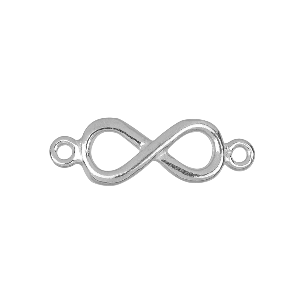Simbolo dell'infinito 20 x 7 mm, 2 occhielli, argento (3 pz./unità)