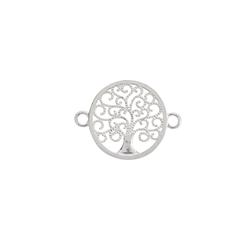 1905672081 Tree of life with two eyelets 15mm, silver (1 pc./unit) | Marco Schreier