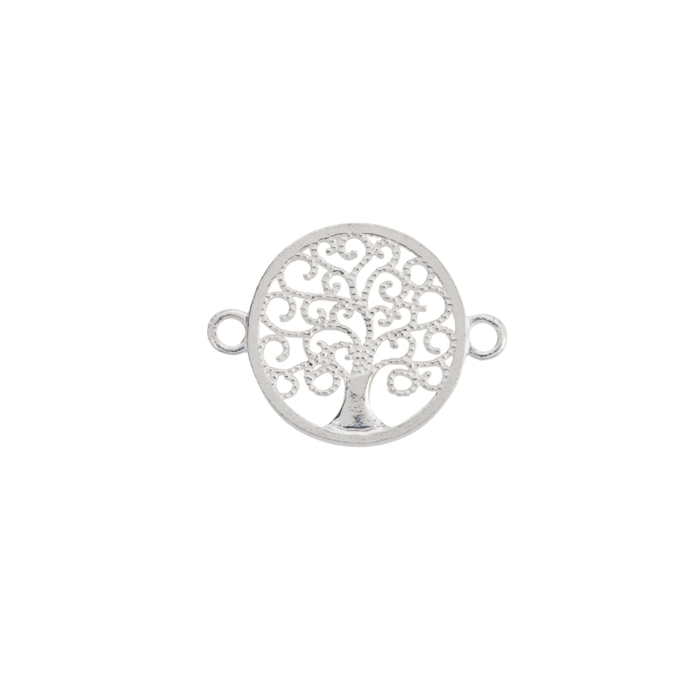 Tree of life with two eyelets 15mm, silver (1 pc./unit)
