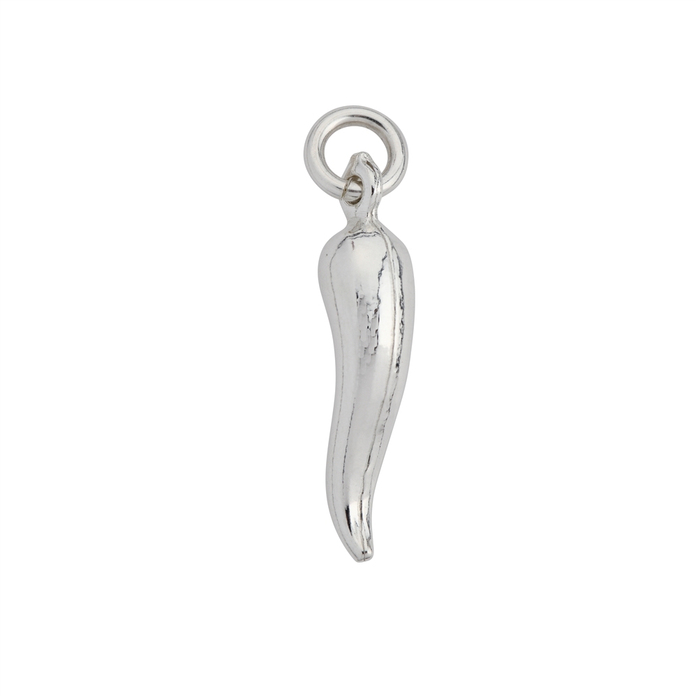 Chili pepper with eyelet 20mm, silver (2 pcs./VU)
