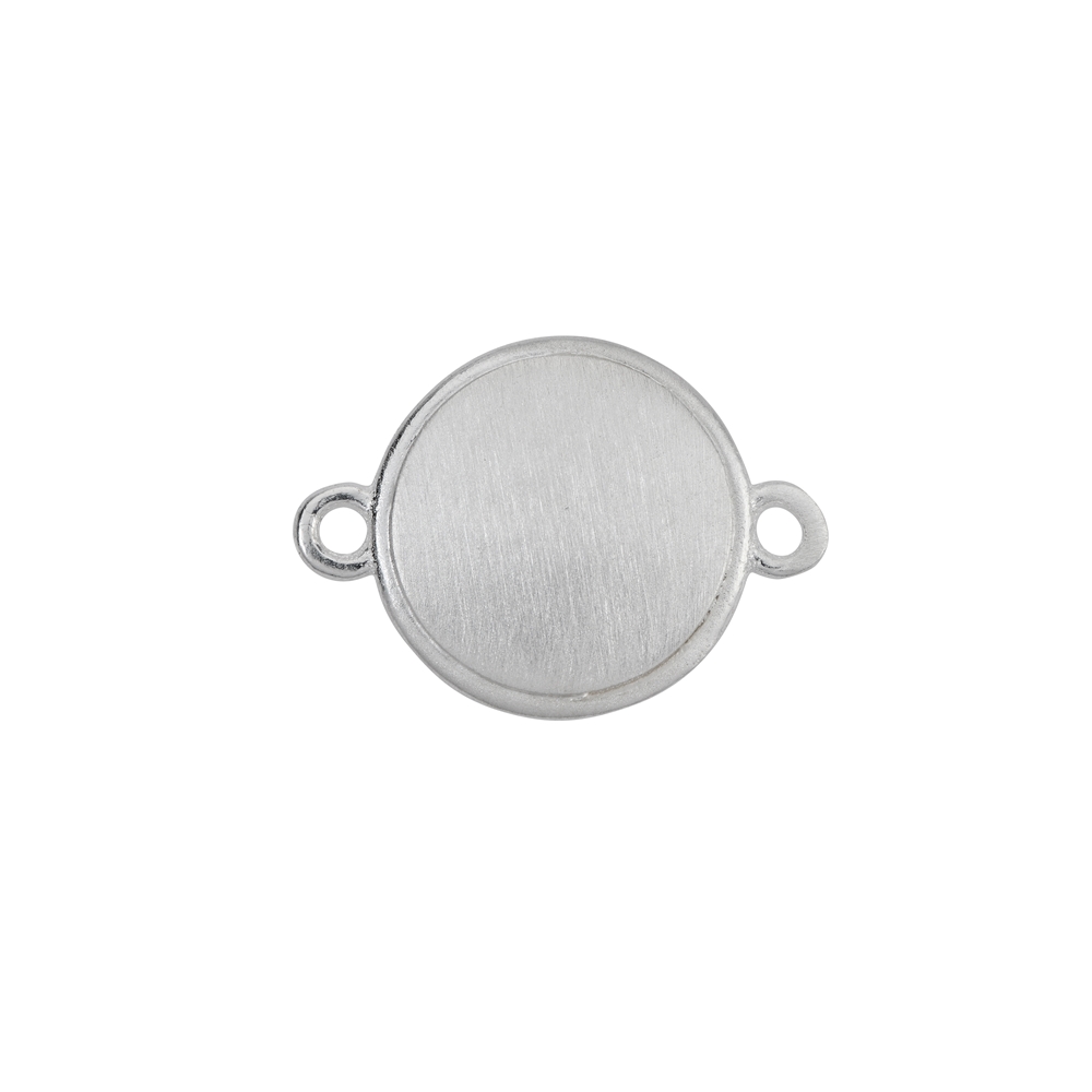 Disc circle 12mm with eyelets, silver matt (2 pcs./unit)