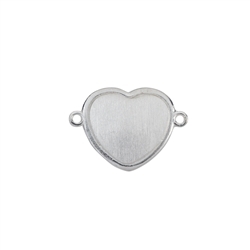 1905672122 Disc heart 12mm with eyelets, silver matt (2 pcs./VU) | Marco Schreier