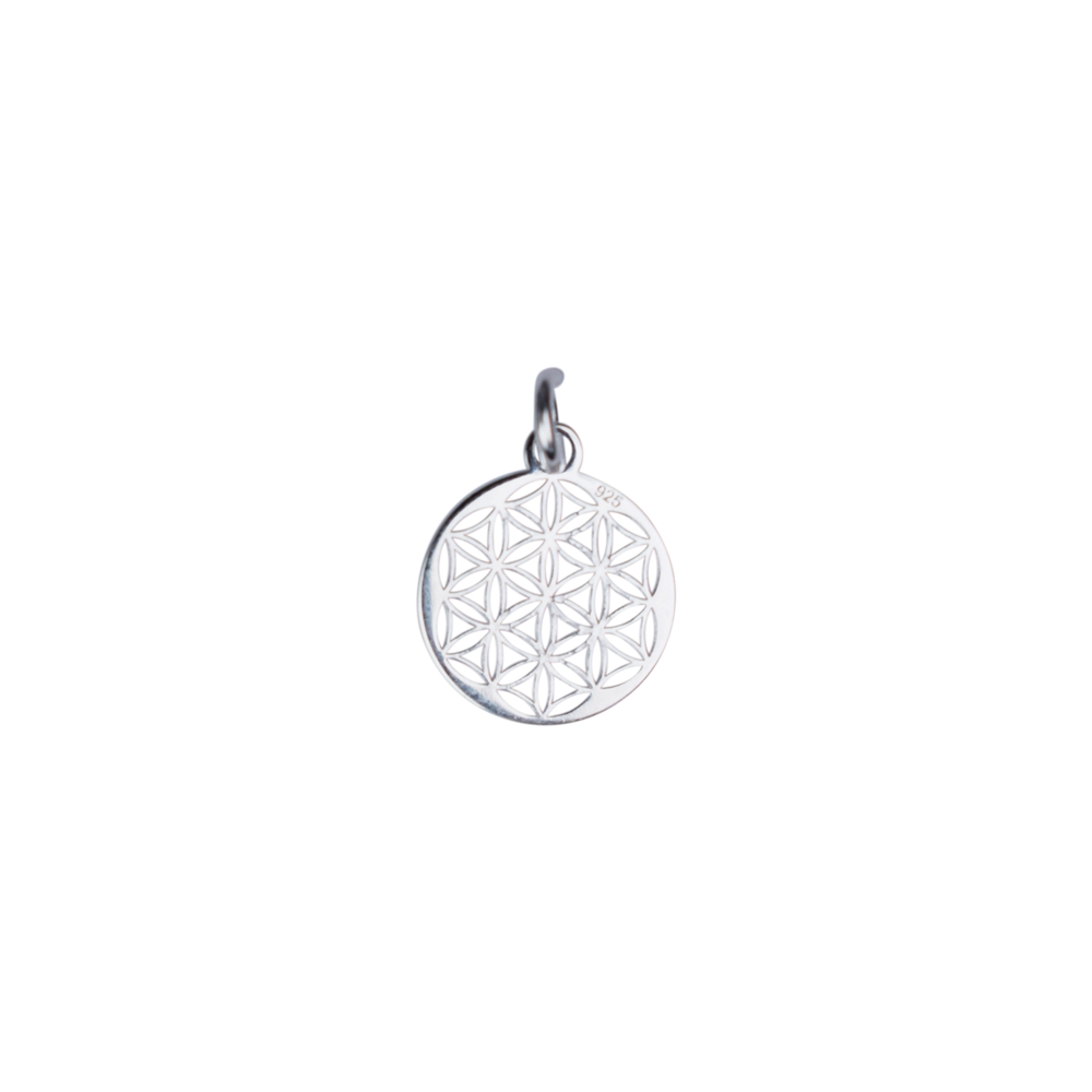 Flower of Life with eyelet and ring 10mm, silver (4pcs/unit)