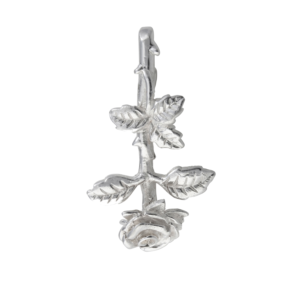 Rose blossoms 28mm, silver (2pcs / pack)