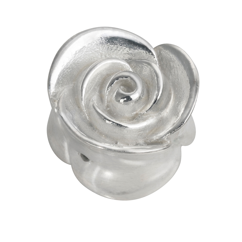 Fleur de rose 17mm, argent (1 pc/unité)