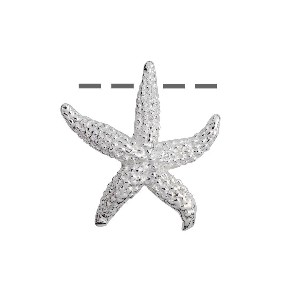 Starfish 24 x 26mm, silver (1 pc./unit)