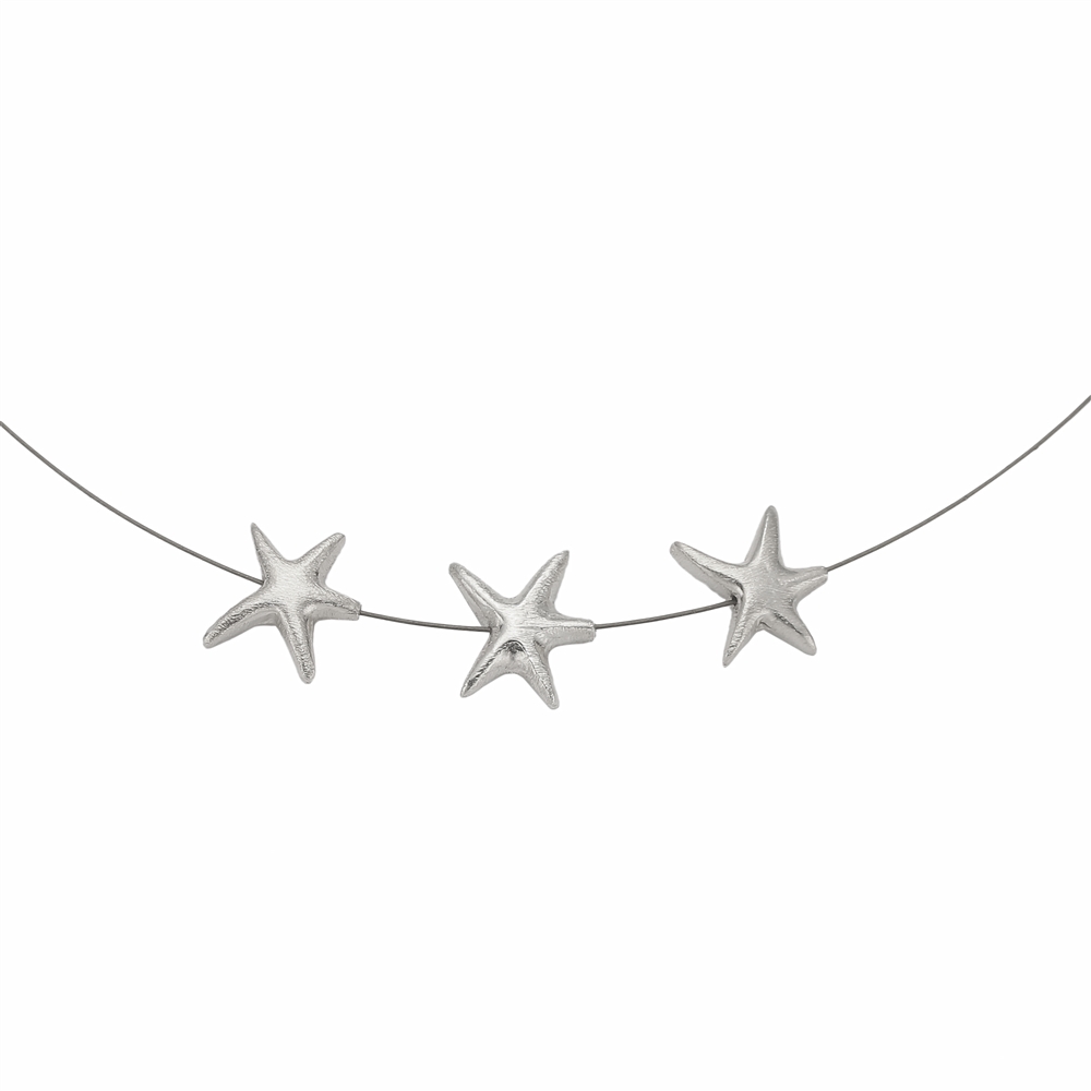 Estrella de mar 14 x 12mm, plata mate (2 uds./VE)