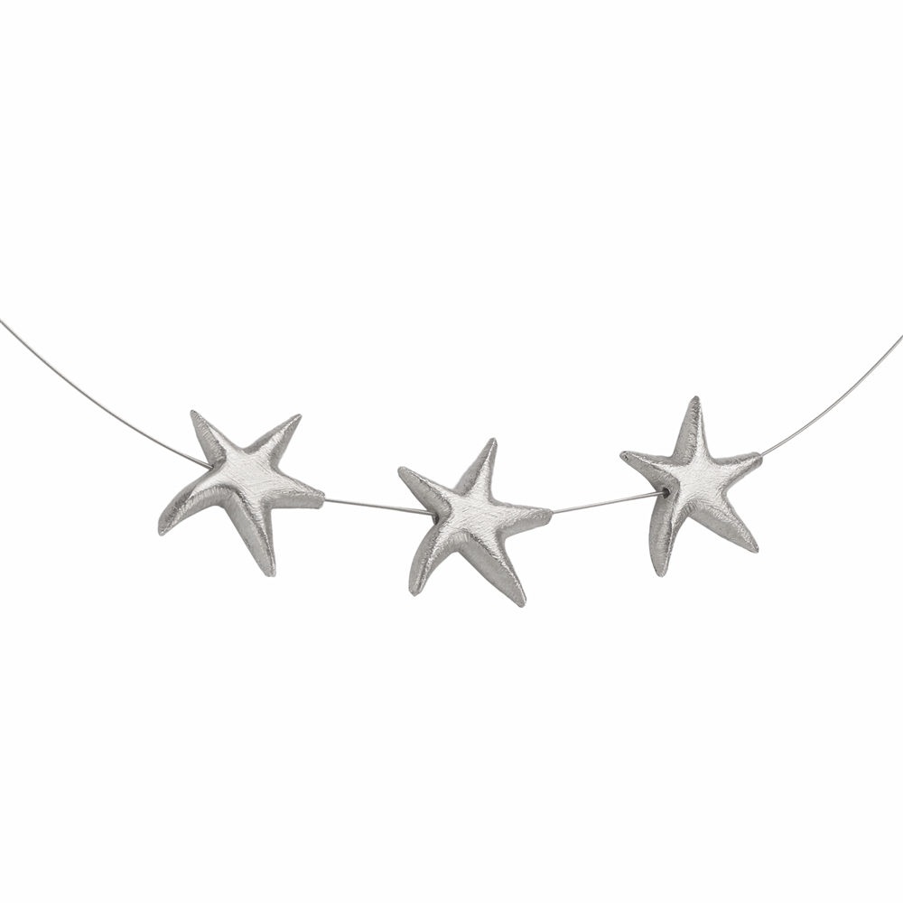 Estrella de mar 18 x 16mm, plata mate (2 uds./VE)