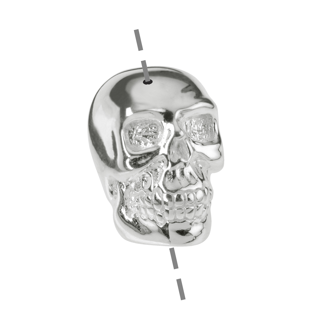 Skull 13 x 12mm, drilled from above, silver (1 pc./unit)