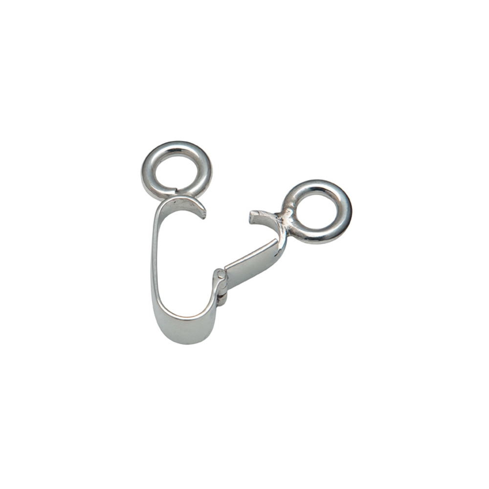 Hinge clip silver shiny, for 30mm donut (small)