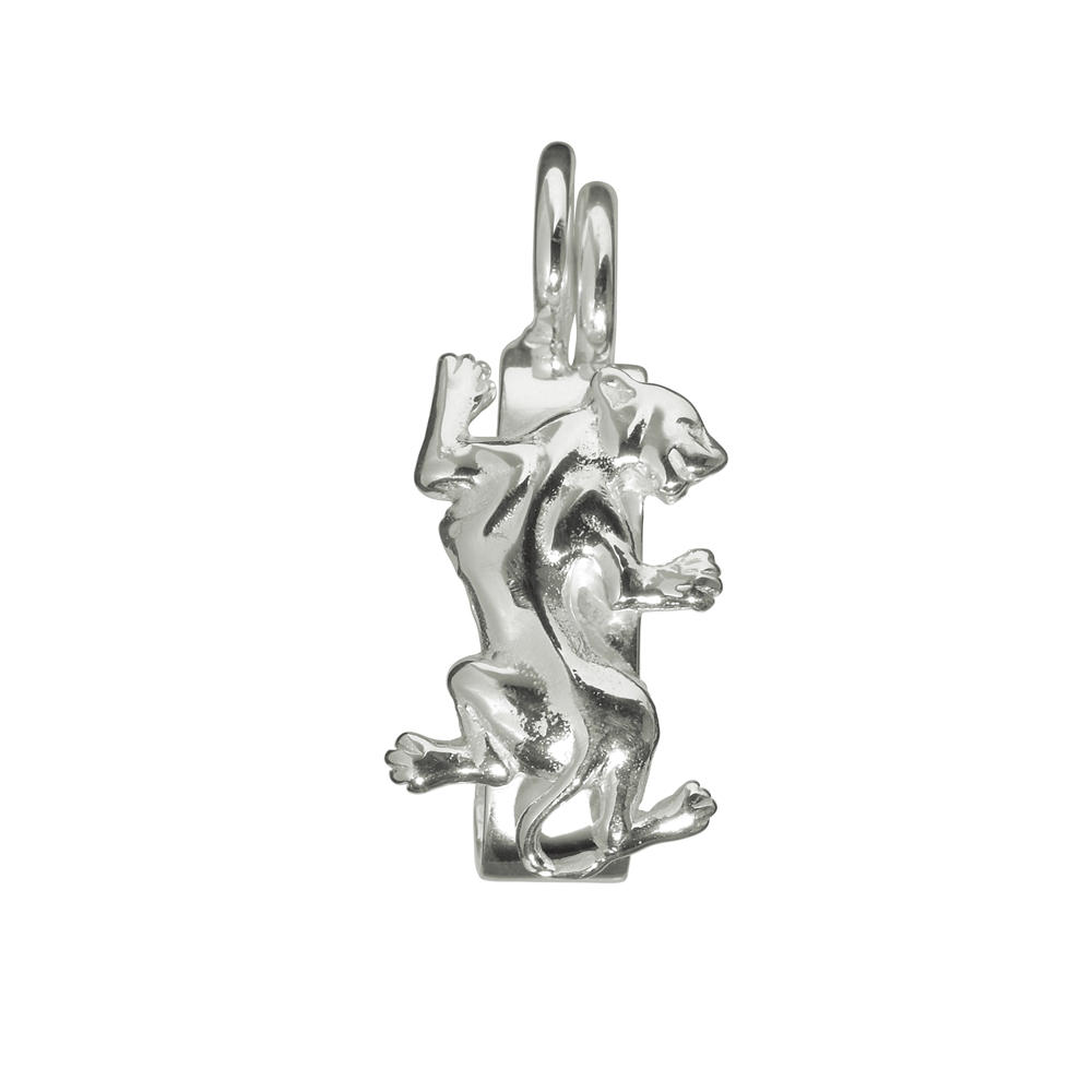 Hinge clip "Panther" silver, for 30mm donut