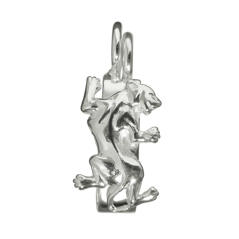 Hinge clip "Panther" silver, for 40mm donut