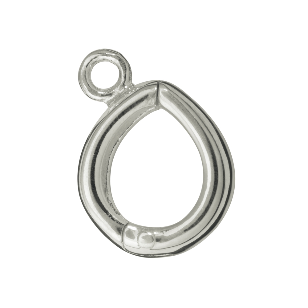 Clip pendant with eyelet 10mm, silver (1 pc./unit)