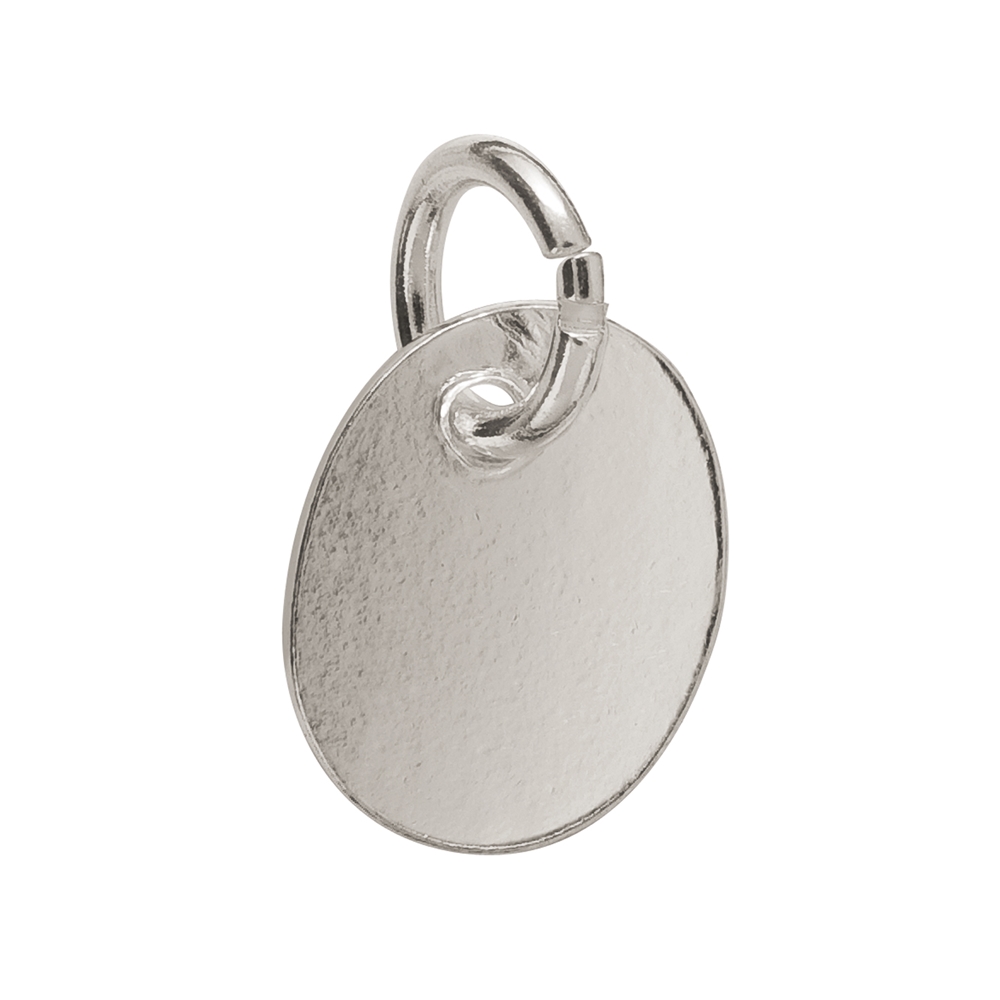 Stempel-Plättchen "Oval" mit Öse 09 x 07mm, Silber (5 St./VE)