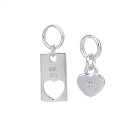 1905903011 Charm set "Hearts" (2 x 2 pcs./VE) | wholesaler gems, healing stones & jewelry