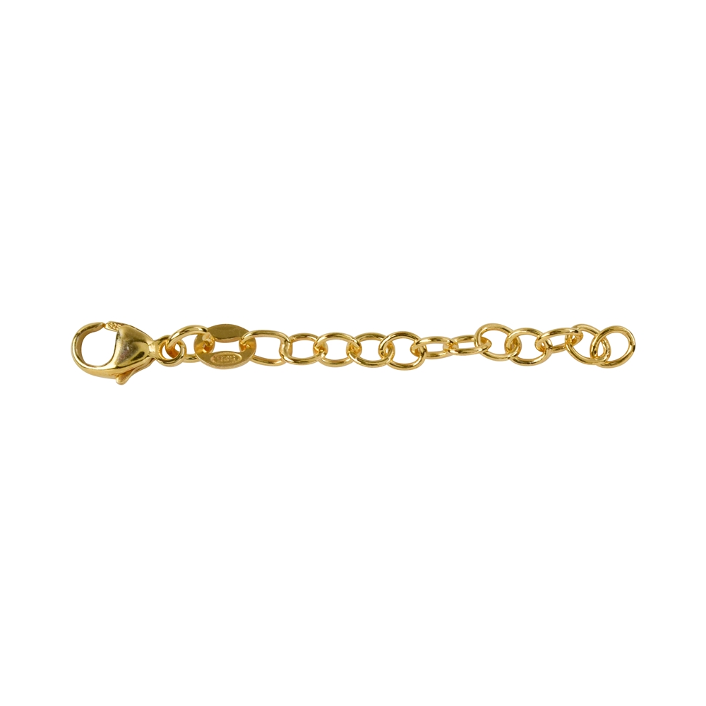 Extension chain with Lobster Clasp 50mm x 3mm, silver gold plated (1 pc./unit)
