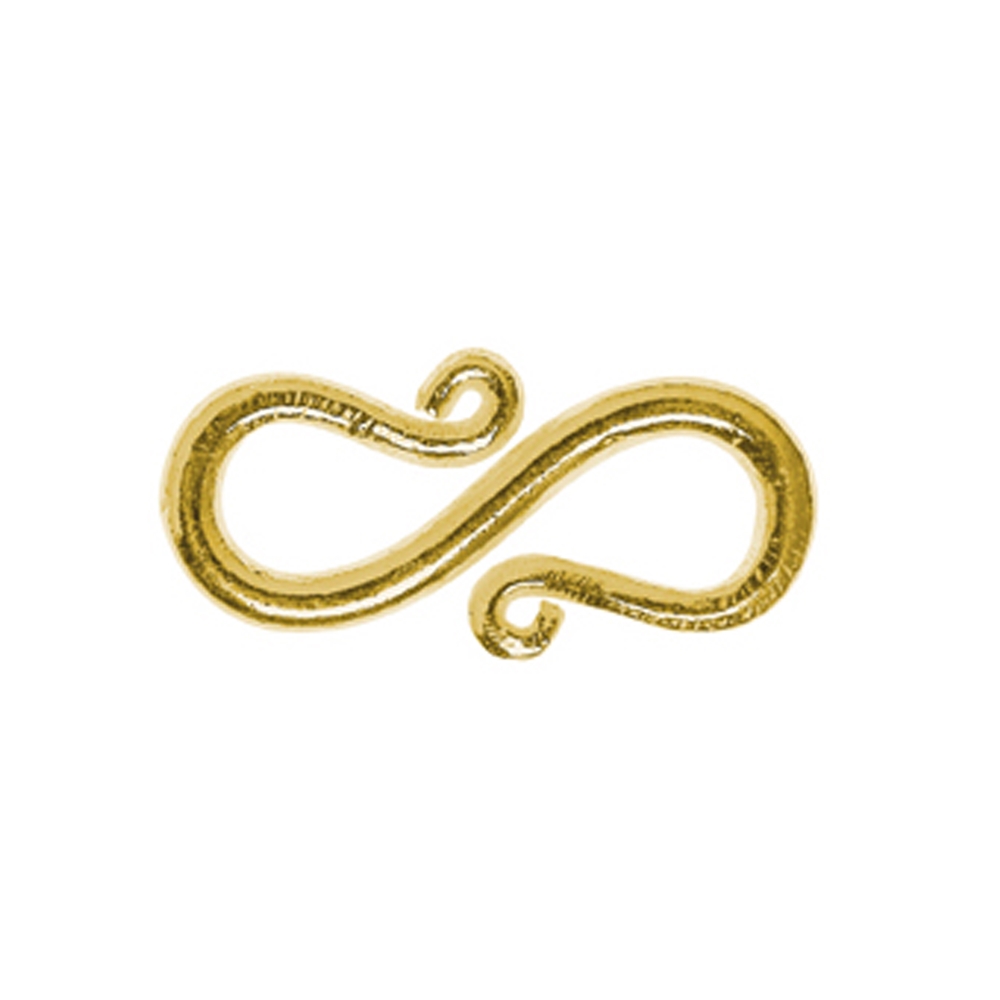 Hook curved 18mm, silver gold plated (3 pcs./VU)