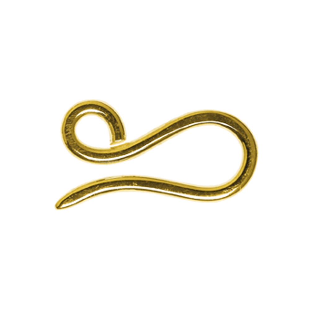 Hook with eyelet 18mm, silver gold plated (3pcs/dl)