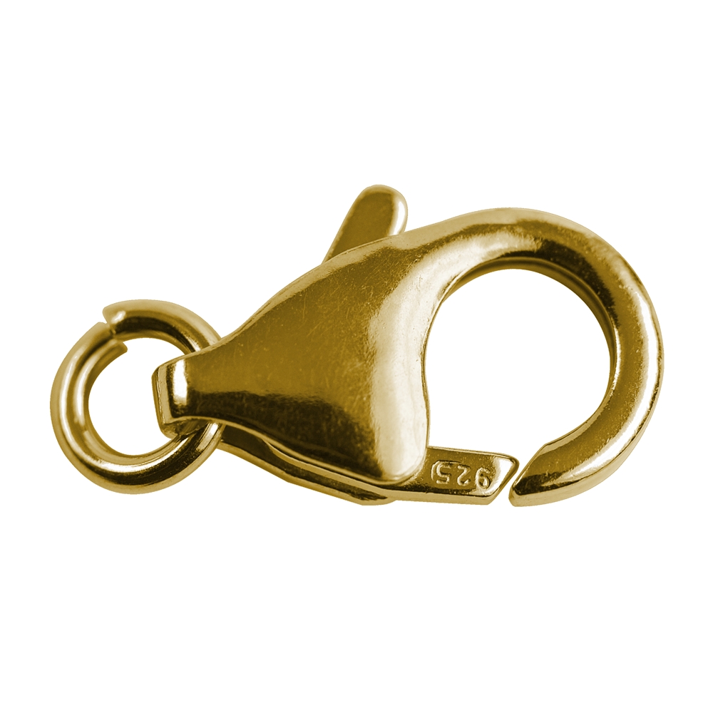 Mousqueton anneau libre 11mm, argent doré (10 pcs/unité)
