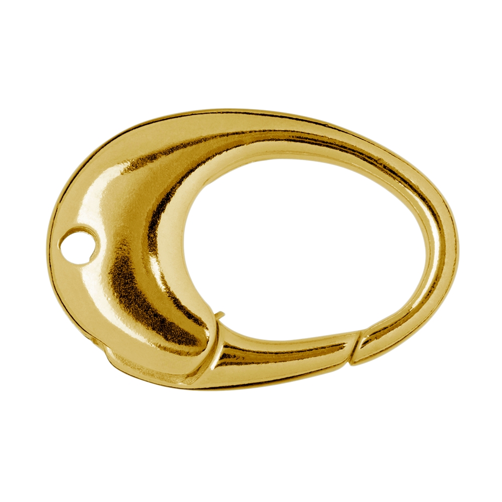 Design Lobster Clasp "Oval" 28mm, gold-plated silver (1 pc./VE)