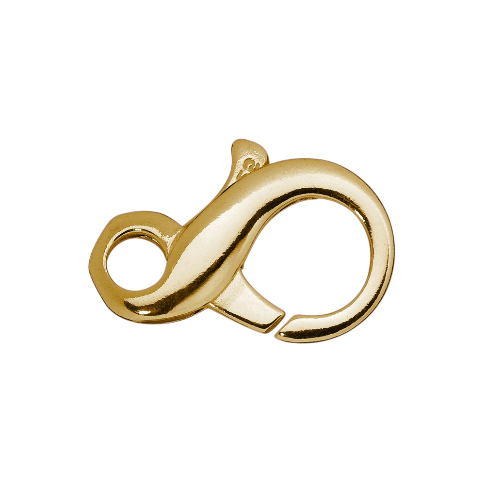 Design Lobster Clasp "Eight" 18mm, silver gold plated (2pcs/unit)