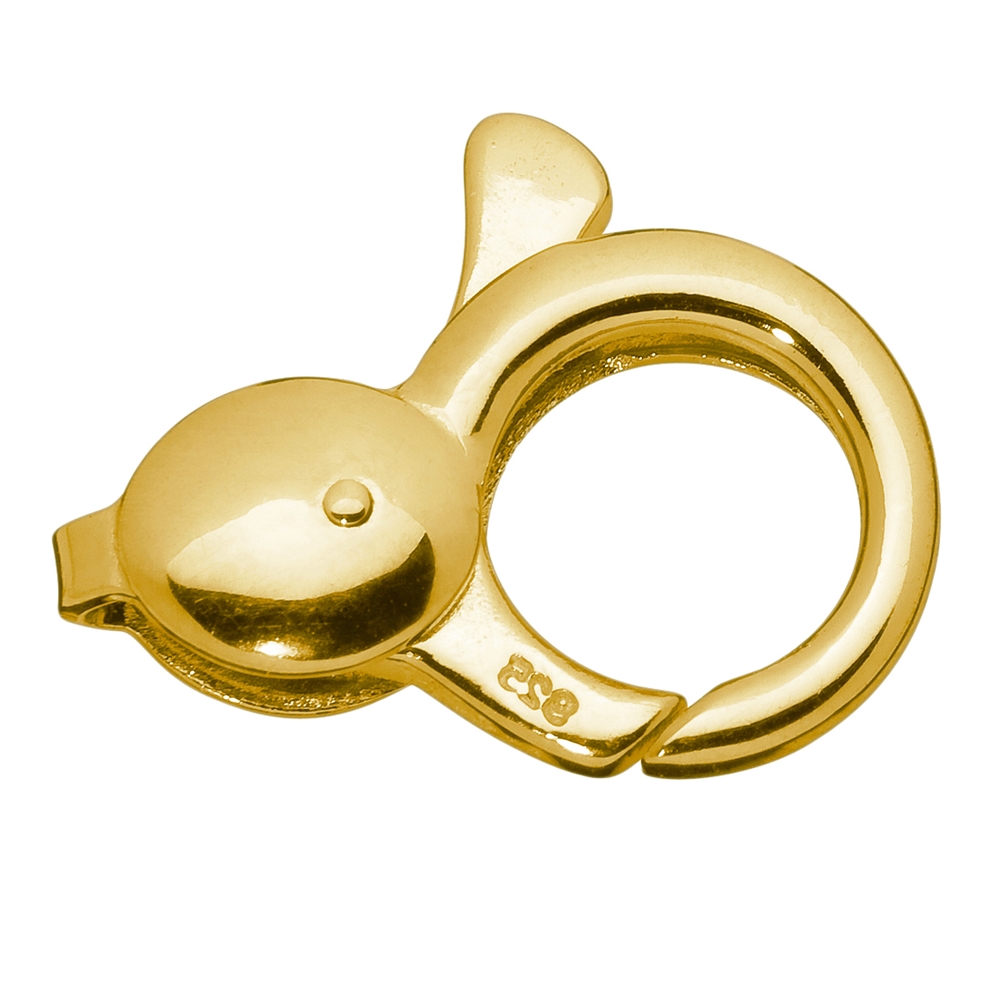 Design Lobster Clasp "Round" 20mm, silver gold plated (1 pc./unit)