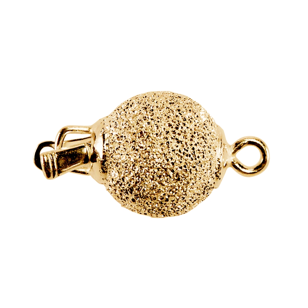 Ball Clasp 12mm, silver gold plated diamond (1 pc./unit)