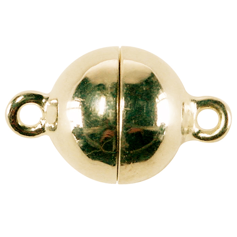 Magnetic clasp round 10mm, silver gold plated (1 pc./unit)