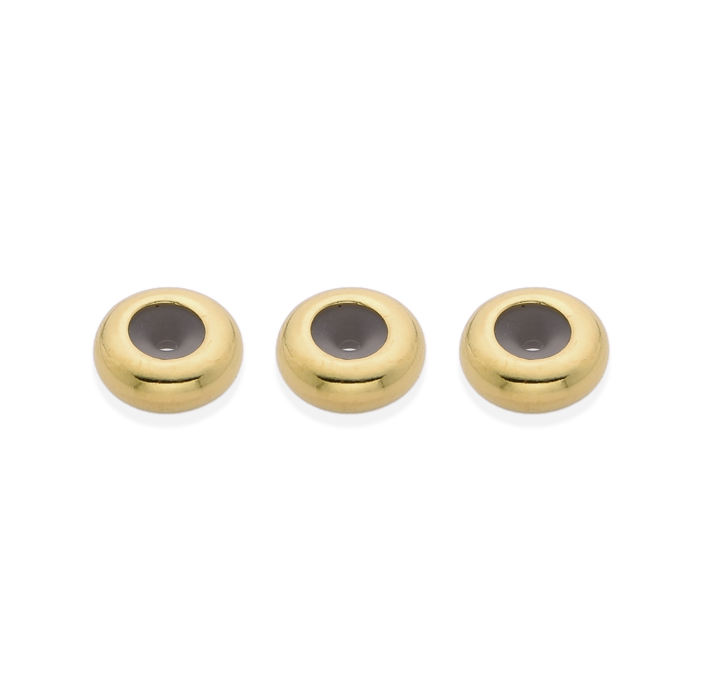 Pulsante di regolazione 7 mm. per cinturino in pelle di capra/cinturini da 1 mm, placcato argento (UC 3 pz.)