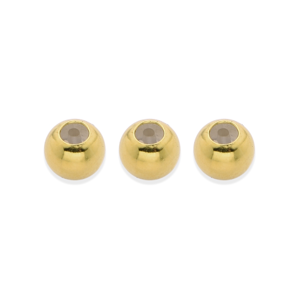 Adjusting ball 5.0mm (2.6mm hole), gold-plated silver (3 pcs./ PU)