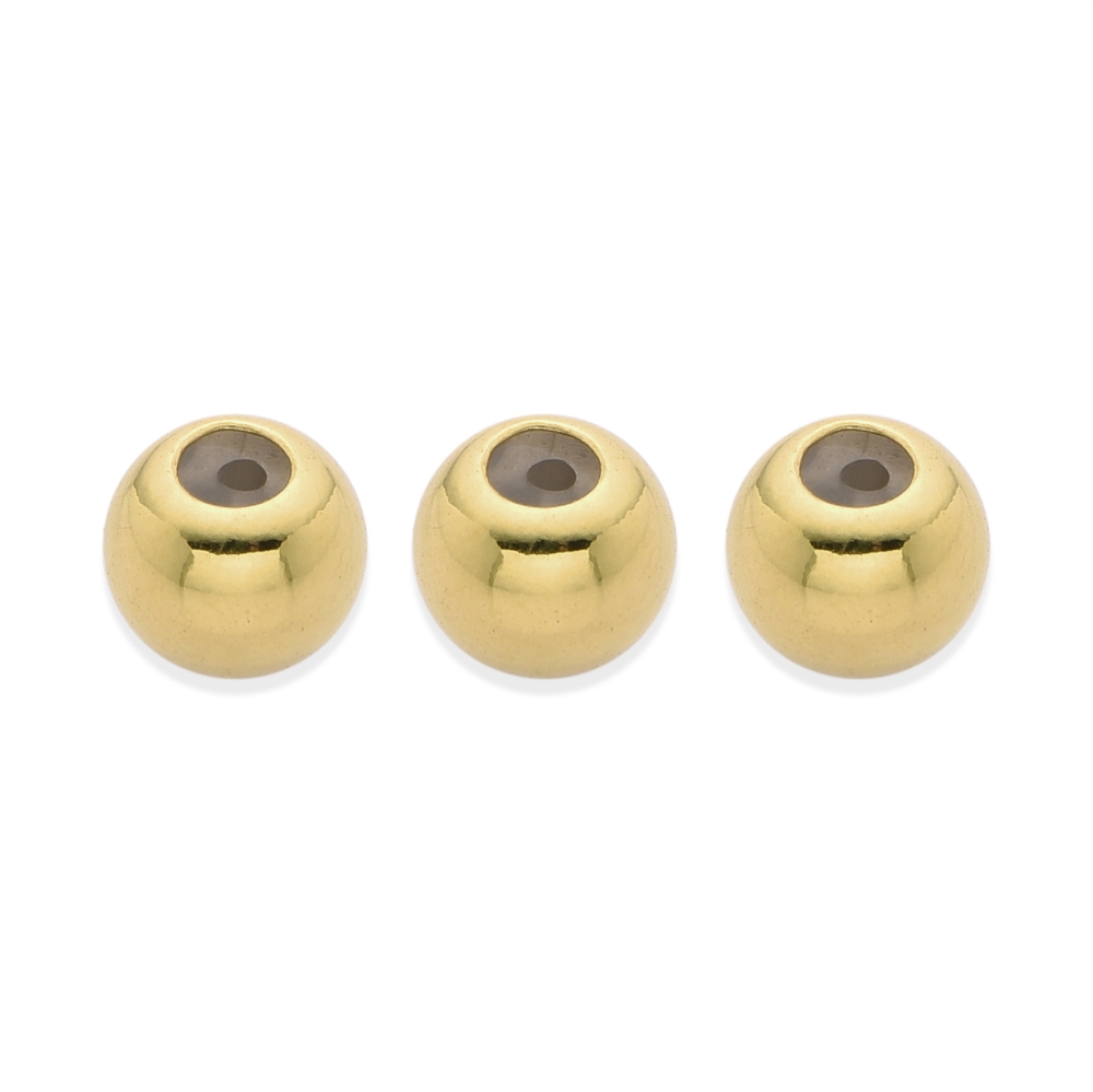 Adjusting ball 5.0mm (3.0mm hole), gold-plated silver (3 pcs./ PU)