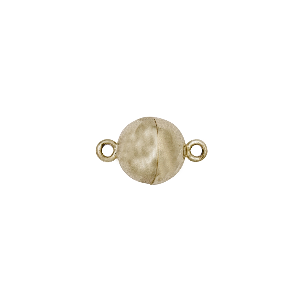 Magnetic clasp round 08mm, silver gold plated, matt (1 pc./unit), capped