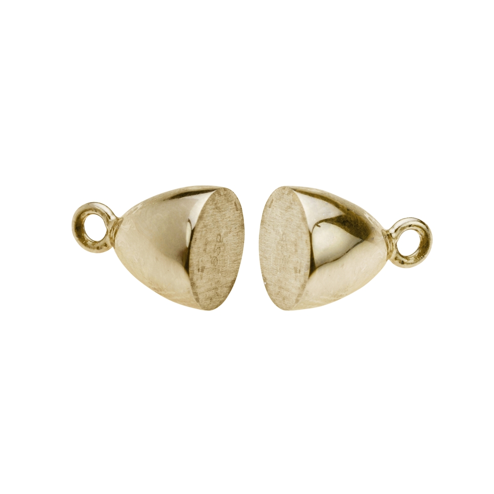 Magnetic clasp oval 08mm, silver gold plated (1 pc./unit), capped