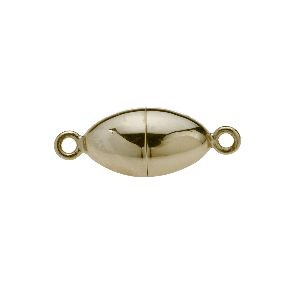 Magnetic clasp oval 08mm, silver gold plated (1 pc./unit), capped