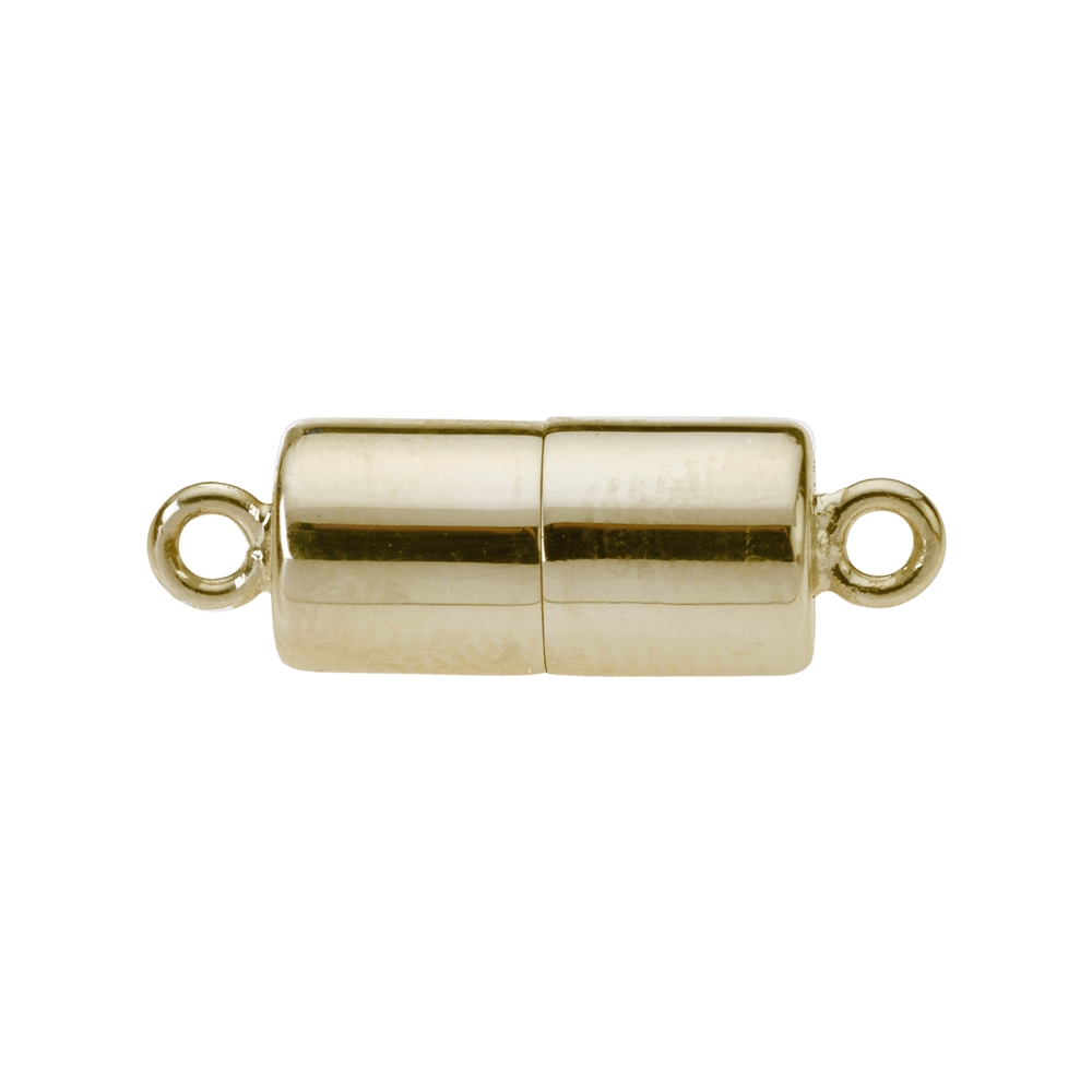 Magnetic clasp cylinder 07 x 20mm, silver gold plated (1 pc./unit), capped