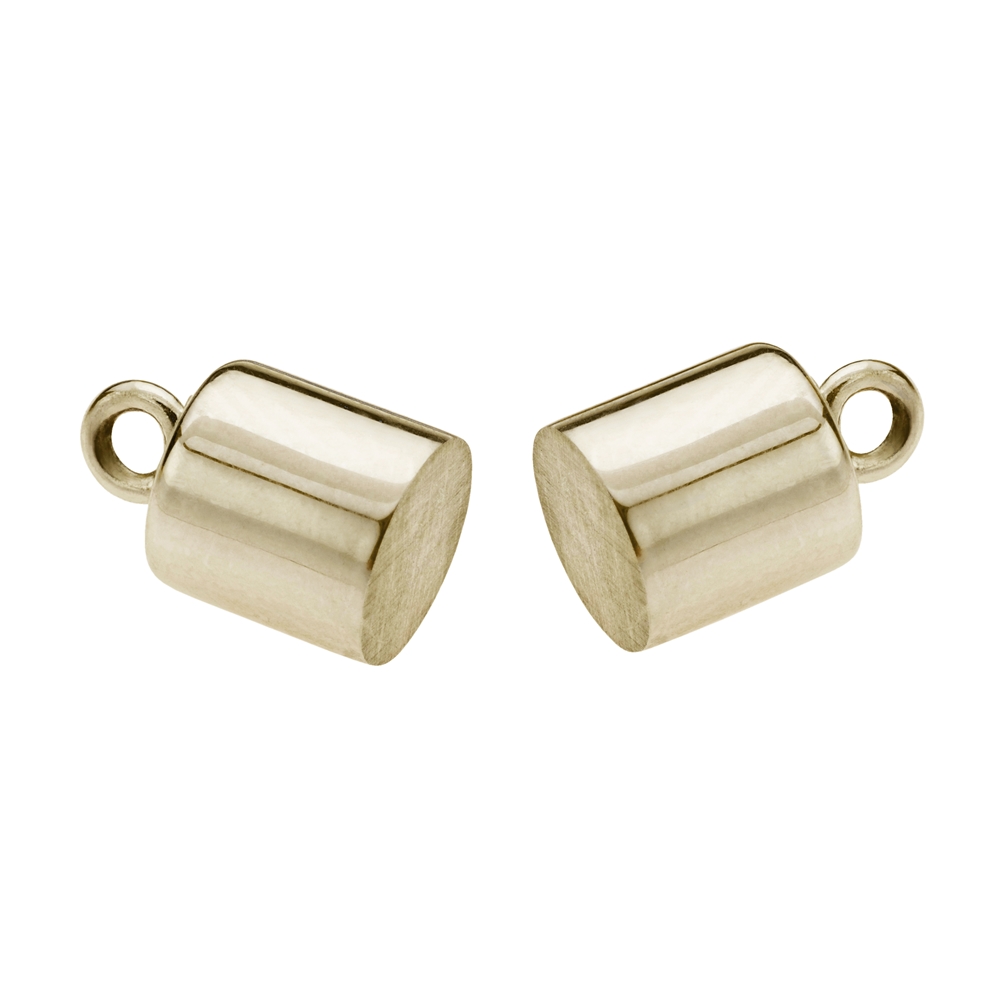 Magnetic clasp cylinder 07 x 20mm, silver gold plated matt (1 pc./unit), capped