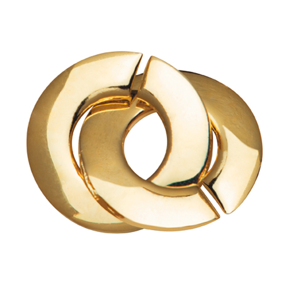 Ring-Ring-Verschluß rund 14mm, Silber vergoldet (1 St./VE)