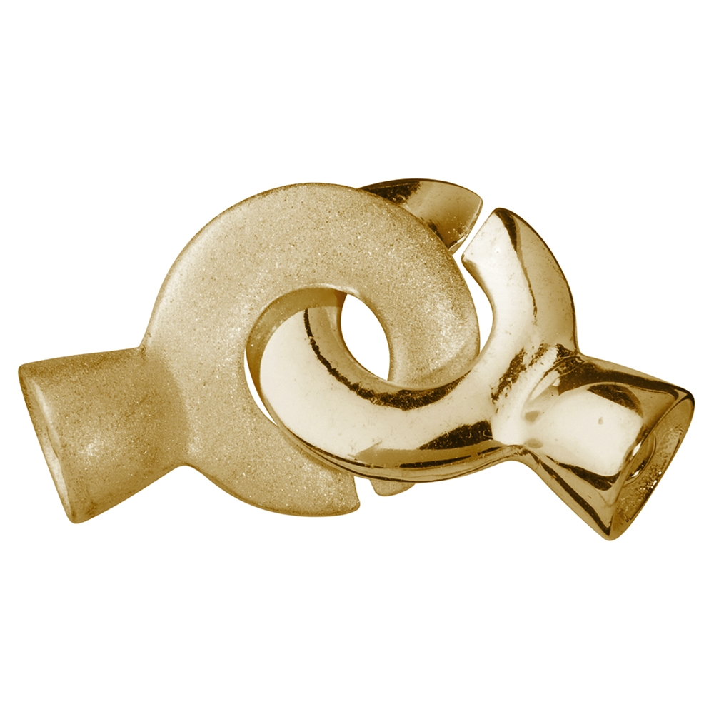 Ring-Ring-Verschluß rund mit Endkappe 12mm, Silber glänzend/matt vergoldet (1 St./VE)