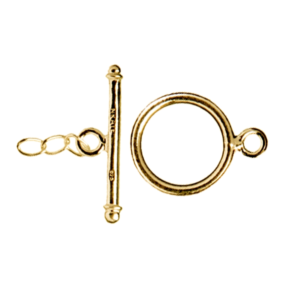 Toggle clasp "Basis" 16mm, gold-plated silver (1 pc./ PU) | Marco Schreier