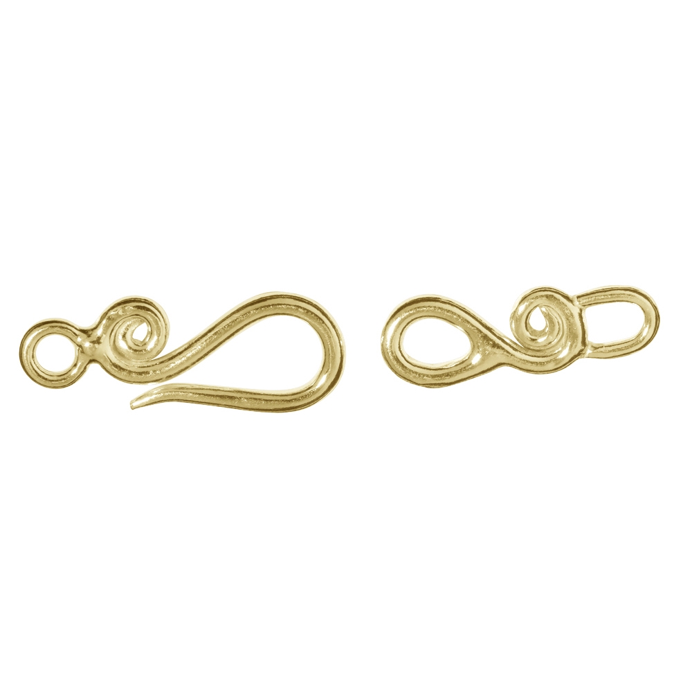 Hook spiral decoration with eyelet 25mm, silver gold plated (1 pc./unit)