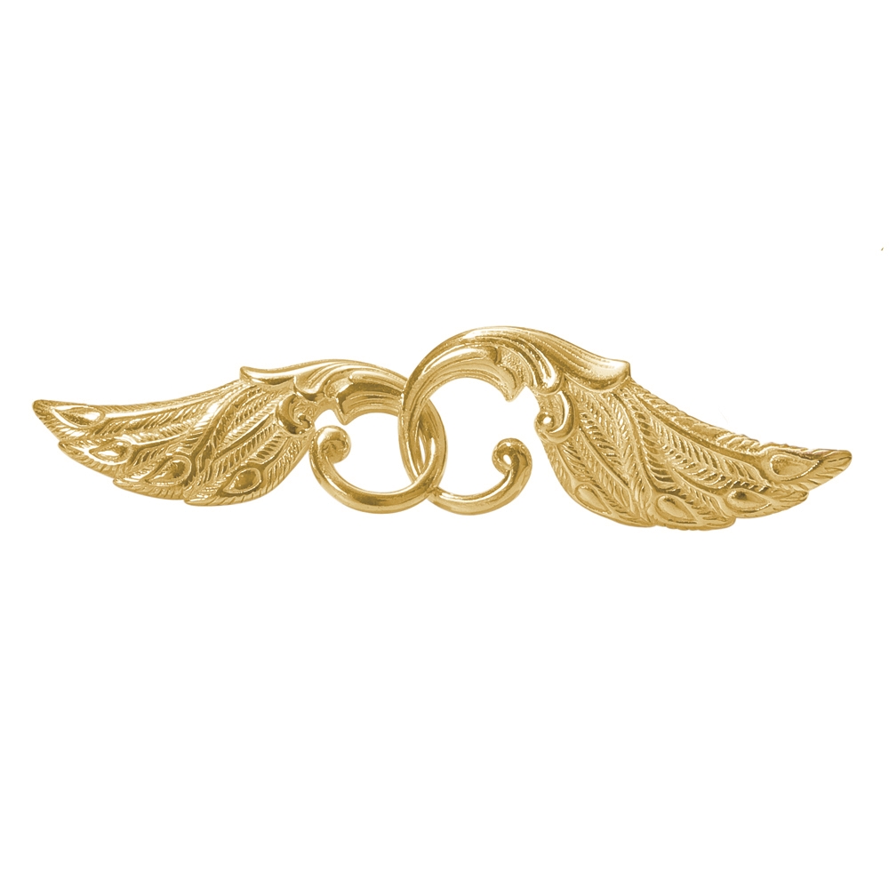 Peacock wing 42mm, silver gold plated (1 pc./unit)