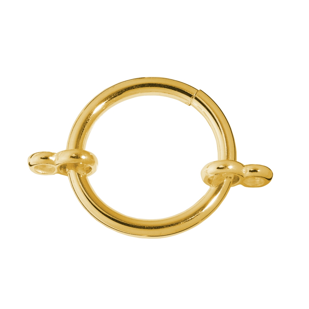 Clamp ring with two double eyelets, silver gold plated, 26mm (1 pc./unit) Special price!