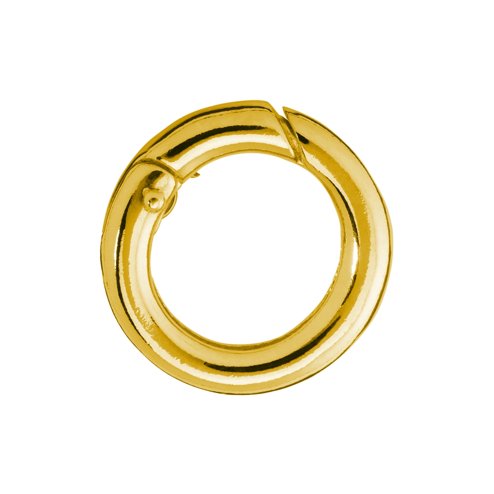 Ring clasp 12mm, silver gold plated, round bar (1pc/unit)
