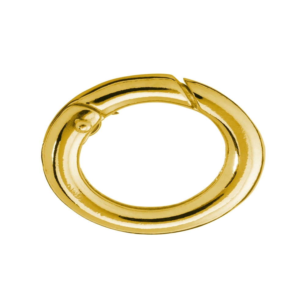 Chiusura ad anello 12 x 16 mm, argento placcato oro, barra rotonda (1 unità)