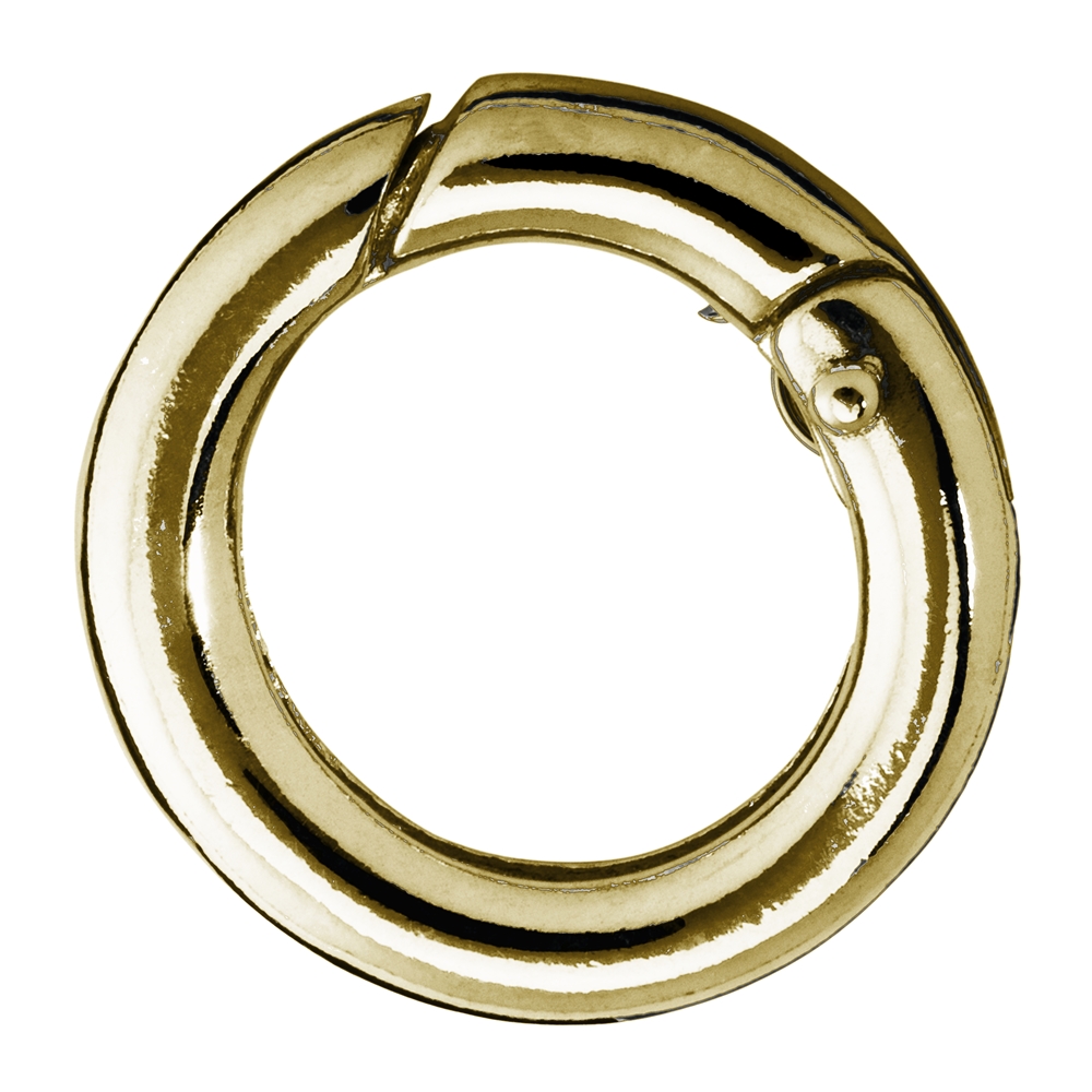 Ring clasp 17mm, silver gold plated, round bar (1pcs/unit), premium