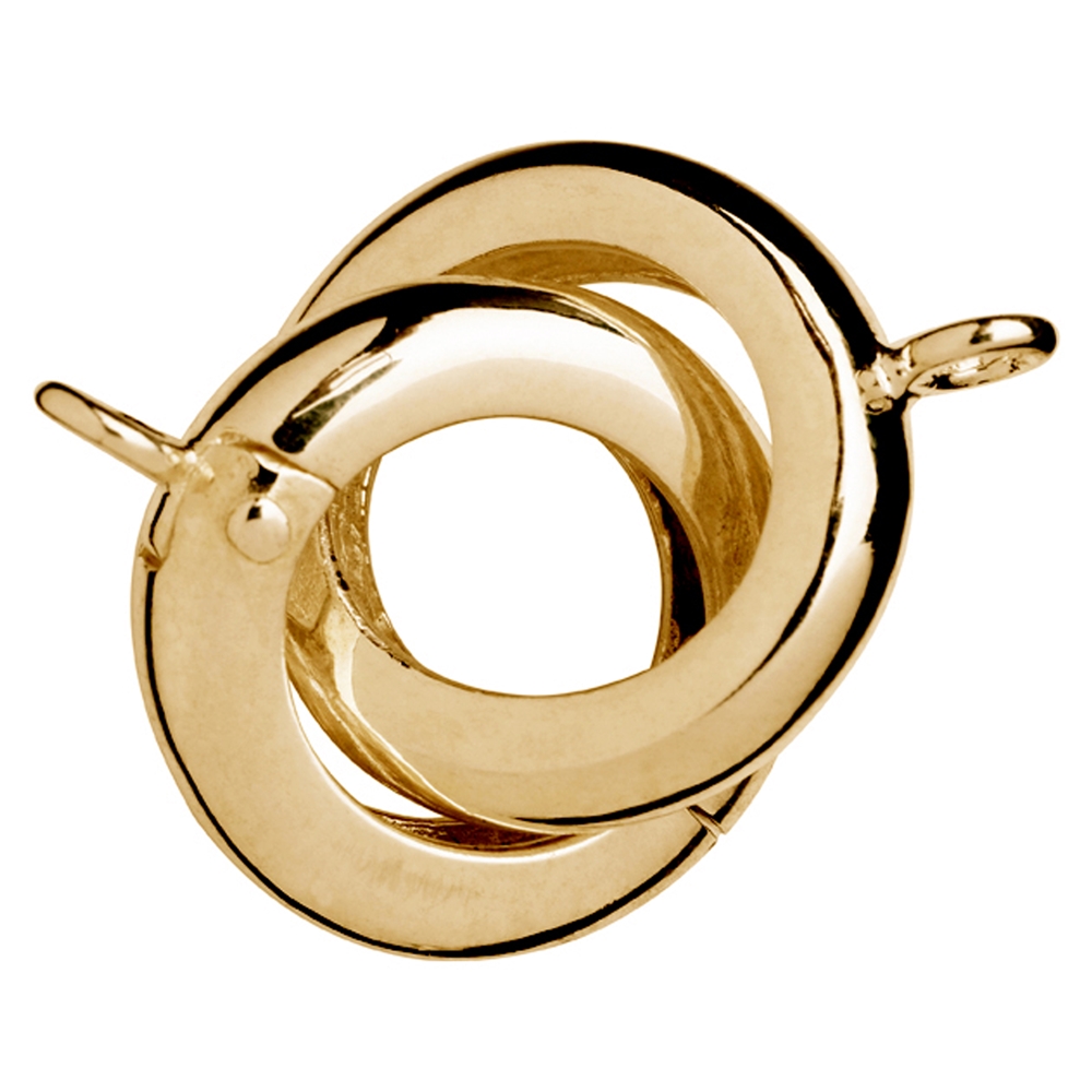 Chiusura a cerniera con occhiello 15 mm, argento placcato oro (1 pz./VE)