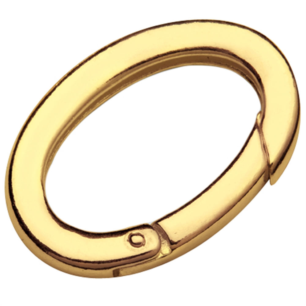 Chiusura ad anello 19 x 28 mm, argento placcato oro, barra quadrata (1 unità)